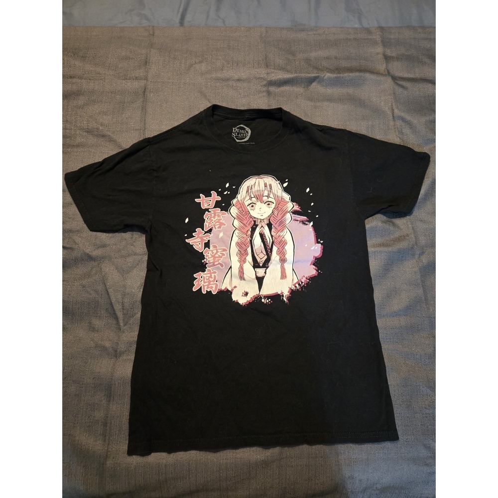 Demon‎ Slayer Mitsuri Kanroji Anime Graphic T-Shirt Small Black Manga Tee